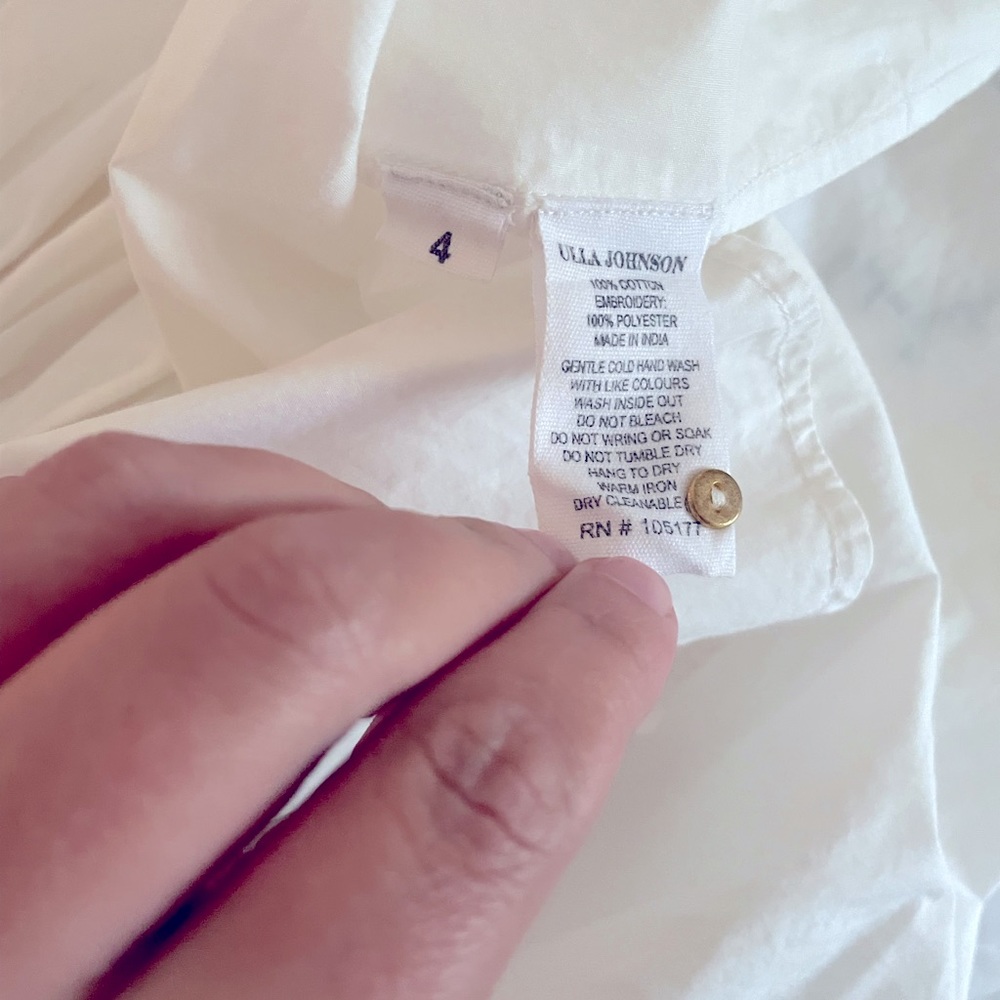Ulla Johnson White Dress, Size 4 - Picture 4 of 5